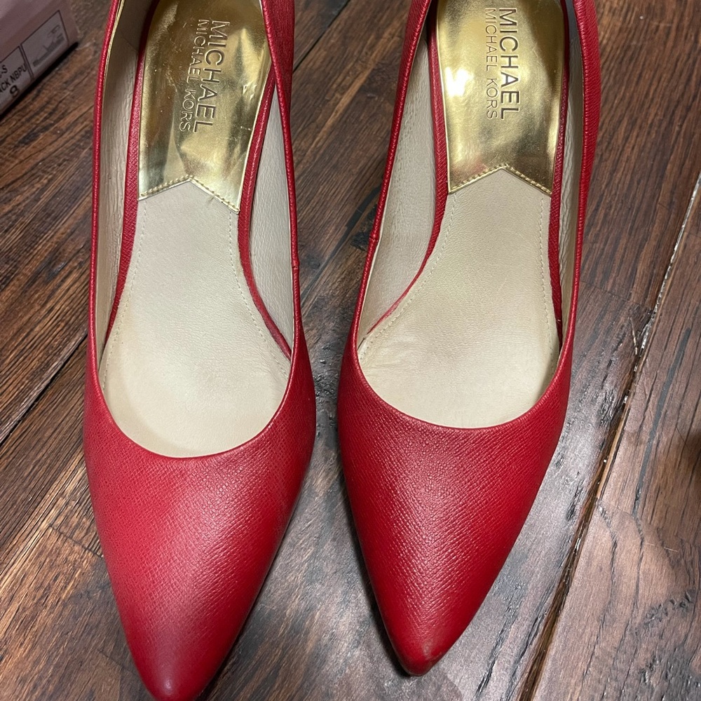 Red leather heels